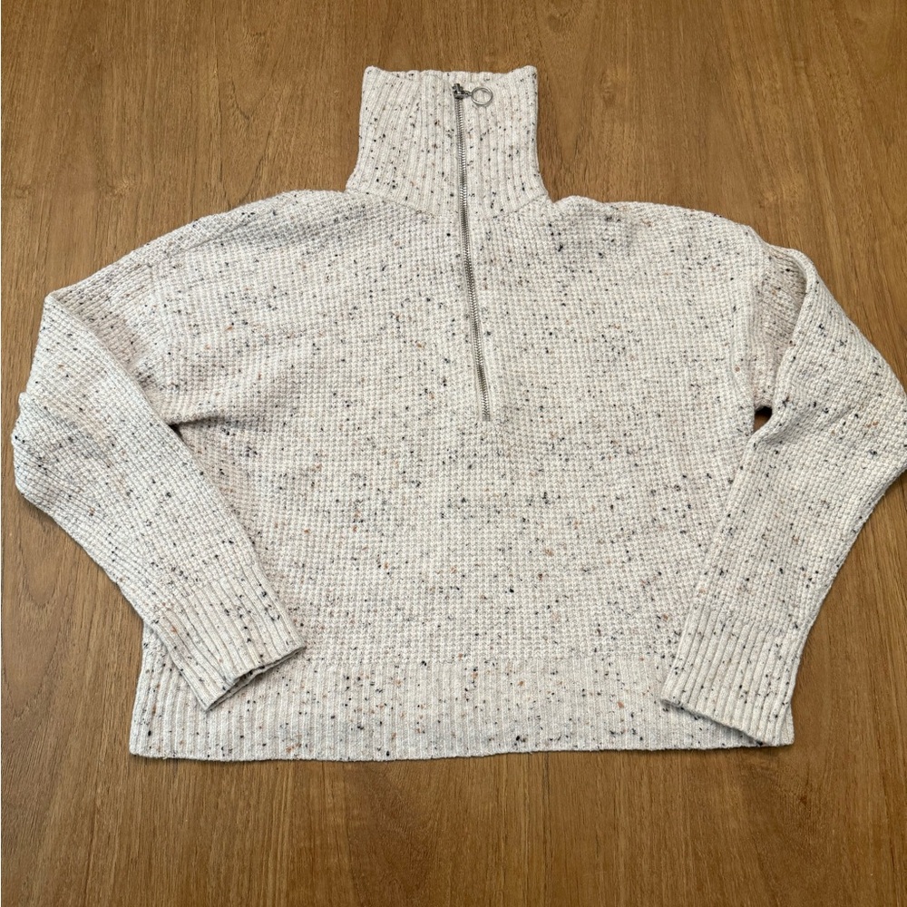 William Rast Textured Turtleneck Sweater - Cream